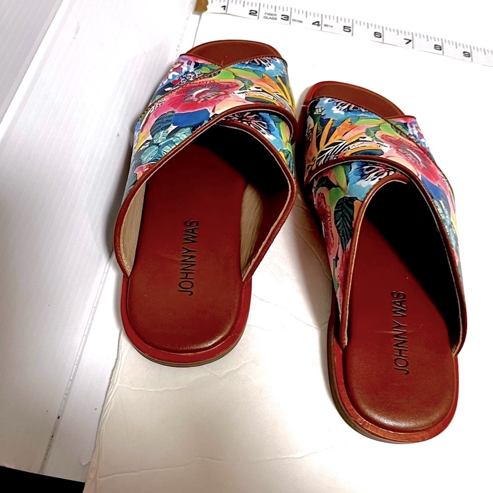 Johnny Was pink and Blue Artistic Sandals Layla X sandal - Picture 13 of 14